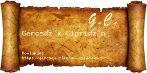 Gercsák Ciprián névjegykártya